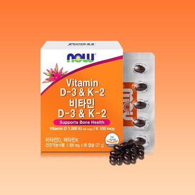 나우푸드 비타민D3 & K2 90캡슐 메나퀴논 MK-7 (3개월분)
