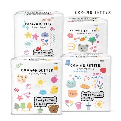 쿠잉 베러 Original 팬티형 기저귀 4팩 (1box) 4종 택 1