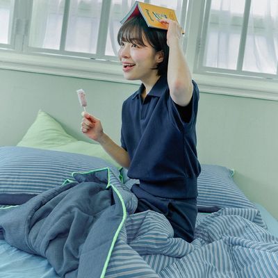 믹스앤매치 데뮤어 스트라이프 뱀부 시어서커 여름 이불베개세트 SS/Q 5컬러