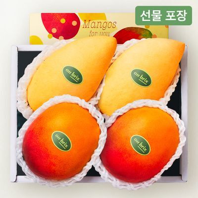[온브릭스] 항공직송 고당도 애플망고&태국망고 선물세트 1.6kg이상(4입/특품)