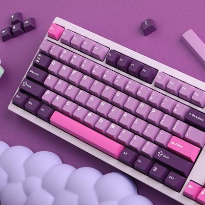 SPM 3색조합 PBT 이중사출 영문 키캡 파스텔 퍼플 130키