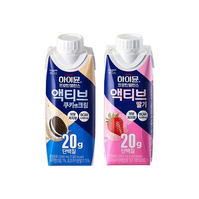 하이뮨 프로틴 밸런스 액티브 250ml (쿠키앤크림/딸기)