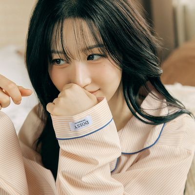 도씨 실크핏 클린 긴팔 커플 잠옷 세트 베이지
