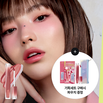 [파우치증정기획] [워터착색/이슬틴트] 3CE 미스티 립 베어 4.6g 단품/기획