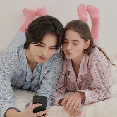 오프아워 코튼블렌드 긴팔 잠옷 세트 5종 (스크런치 기획 / 단품)
