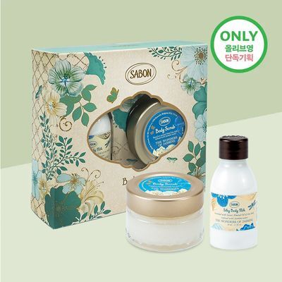[올리브영 단독기획] 사봉 바디스크럽 60g + 실키바디밀크(바디로션) 50ml 기프트 세트 (택1)