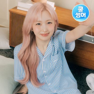 [쿨썸머] 해원 PICK 도씨 실크핏 마리나 반팔 커플 잠옷 세트
