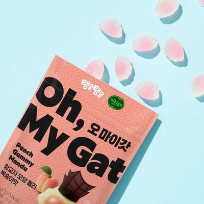 비비고 오마이갓 왕교자 모양 젤리 복숭아맛 40g