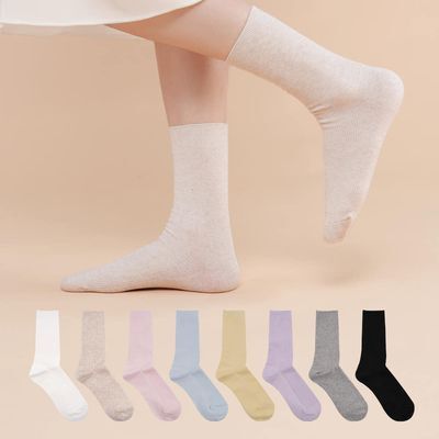 삭피엔스 발목이 가늘어 보이는 컬러 골지 여성 양말 5켤레 3colors (숏/롱)