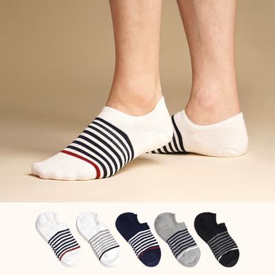 삭피엔스 90도 직각 스트라이프 남성 페이크삭스 5켤레 5colors