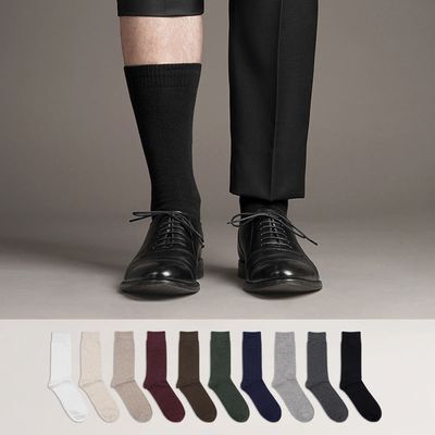 삭피엔스 54g 프리미엄 무지 두꺼운 남성 양말 5켤레 3colors (화이트/블랙/차콜)
