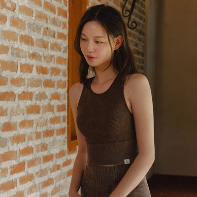 프론투라인 심리스 레이서백 크롭탑