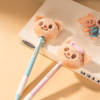 버터베어 캐릭터 인형 젤펜 0.5mm 블랙