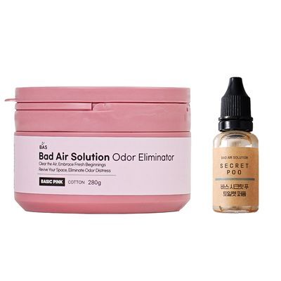바스 탈취제 280g 베이직 핑크 + 토일렛 퍼퓸 시크릿 푸 20ml 레몬향 더블 기획 (온)