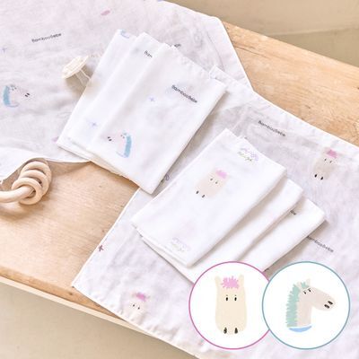 밤부베베 시그니처 거즈손수건 행복한 말랑이 6장