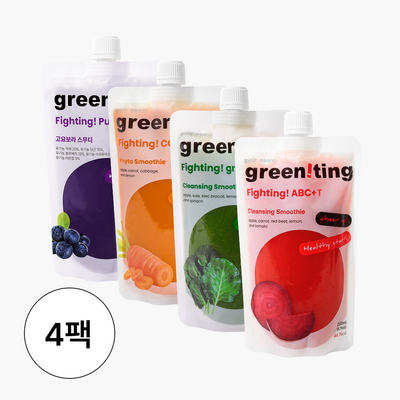 그리니팅 파이토 스무디 4종 스타터팩(ABCT레드1팩,그린1팩,CCA옐로우1팩,보라1팩)