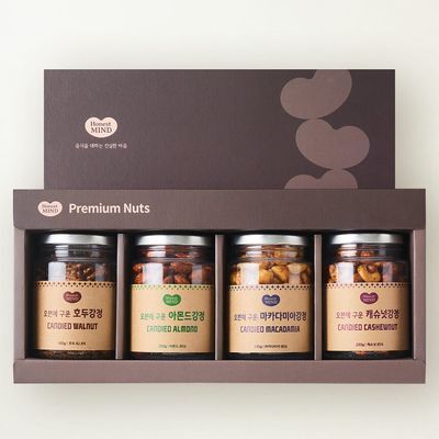[온브릭스] 프리미엄 견과강정 4종 선물세트(호두강정,아몬드강정,캐슈넛강정,마카다미아강정)