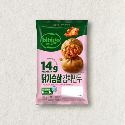 비비고 닭가슴살 김치만두 168g