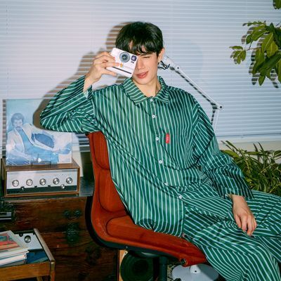 Furless pajamas[Long] - Green Stripe