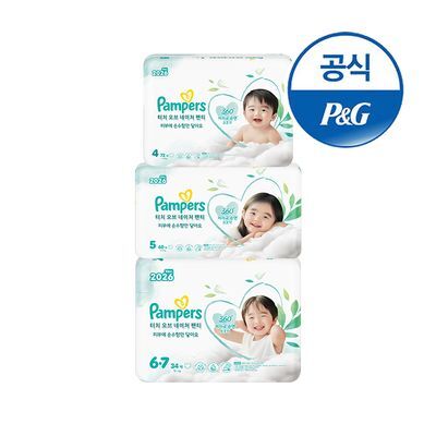 팸퍼스 2026 터치오브네이처 팬티 기저귀 4~6단계 1박스