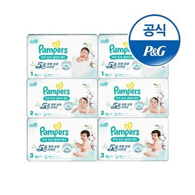 팸퍼스 터치오브네이처 밴드 기저귀 1~3단계 2박스