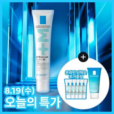 [8.19 하루특가/피지각질케어] 라로슈포제 에빠끌라 듀오+ M 트러블 에센스 40ml 기획(+에빠끌라 폼 50ml) 
