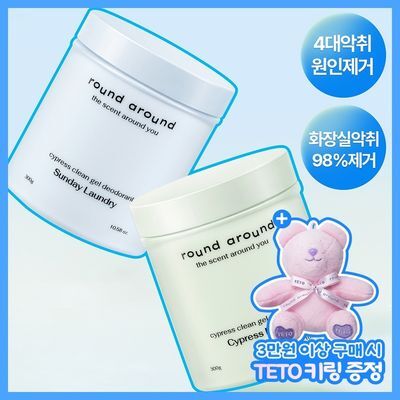 라운드어라운드 편백 클린 고체 탈취제 300g 2종