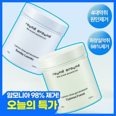 라운드어라운드 편백 클린 고체 탈취제 300g 2종