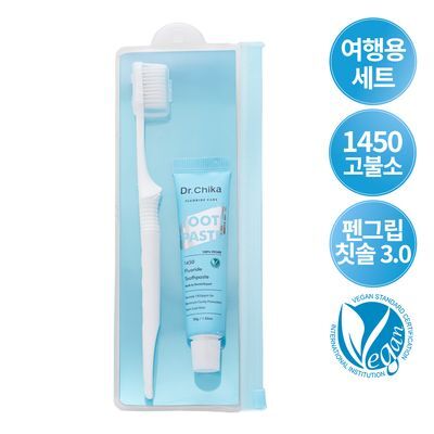 [고불소] 닥터치카 고불소 여행용 치약 칫솔 세트