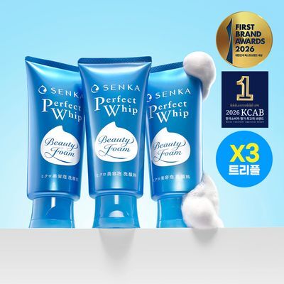 [온라인단독/3입] 센카 퍼펙트 휩 페이셜 워시 FA 120g 트리플 기획 