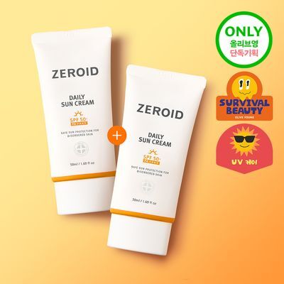 [2입 기획][민감피부 추천 무기자차] 제로이드 데일리 선크림 기획 (50ml+50ml)