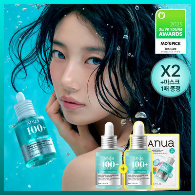 [수지 PICK/한정기획] 아누아 피디알엔 히알루론산 캡슐 100 세럼 30ml 더블기획 (+피디알엔 마스크 1매)