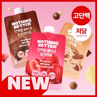 낫띵베럴 단백질쉐이크 40g 3종 택1 (19곡물 / 딸기라떼 / 초코크런치)