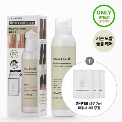 [NEW /노워시 헤어 트리트먼트]차홍 에어리 볼류마이징 무스 195ml 기획 (+샴푸21ml 증정)