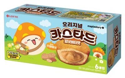 롯데 카스타드 피넛버터맛 6입 138g 메이플스토리콜라보