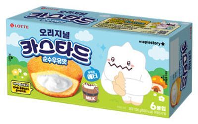 롯데 카스타드 순수우유맛 6입 138g 메이플스토리 콜라보