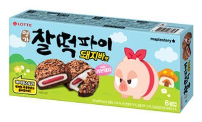 롯데 찰떡파이 돼지바맛 150g 메이플스토리콜라보