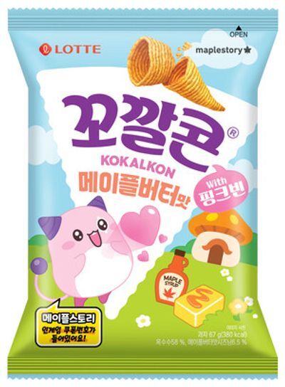 롯데 꼬깔콘 메이플버터맛 67g 메이플스토리 콜라보