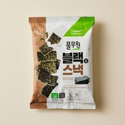 풀무원식품 블랙김스낵 오리지널 75g
