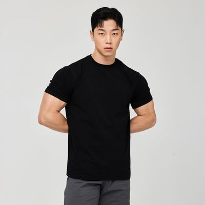 허그본 무지 머슬핏 반팔 (5colors)