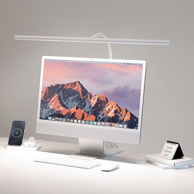 무아스 스탠드 슈퍼와이드 LED 아이케어링 모션감지 (베이스+클램프타입)
