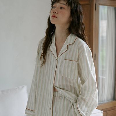 보웰 [BWTZ] (uni) 데이오프 고밀도 순면 100% 파자마세트 에코스트라이프 2종