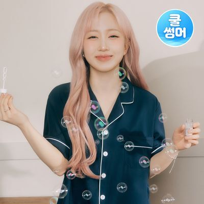 [쿨썸머] 해원 Pick 도씨 실크핏 에센셜 반팔 커플 잠옷 세트