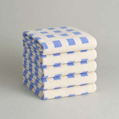 페이스 타월 5P - 블루 스퀘어