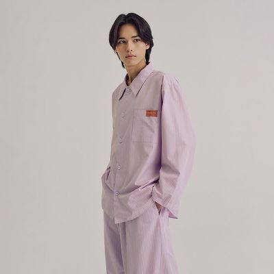 오르시떼 남녀공용 H317 스트림퍼플 긴소매 파자마 세트