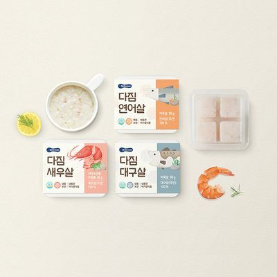 베베쿡 다짐생선살(대구/연어/새우) 3종 세트(80g x 3개)