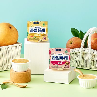 베베쿡 처음먹는 과일퓨레 4박스(80g x 8팩) 2종 택1