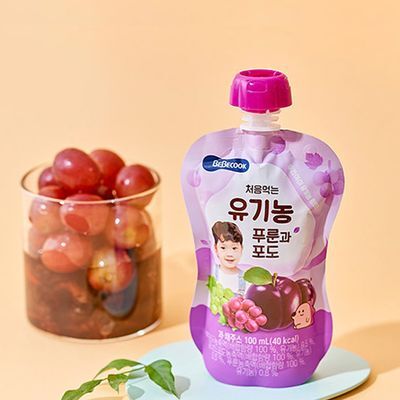 베베쿡 처음먹는 유기농 푸룬과 포도 1박스 (100ml x 10팩)