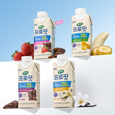 셀렉스 프로핏  완전단백질 음료 250ml 18입 딸기초코/모카초콜릿/밀크바닐라/바나나