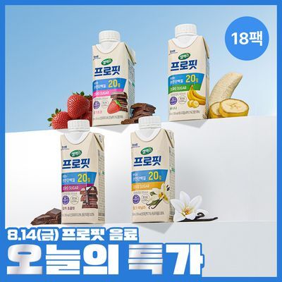 셀렉스 프로핏  완전단백질 음료 250ml 18입 딸기초코/모카초콜릿/밀크바닐라/바나나